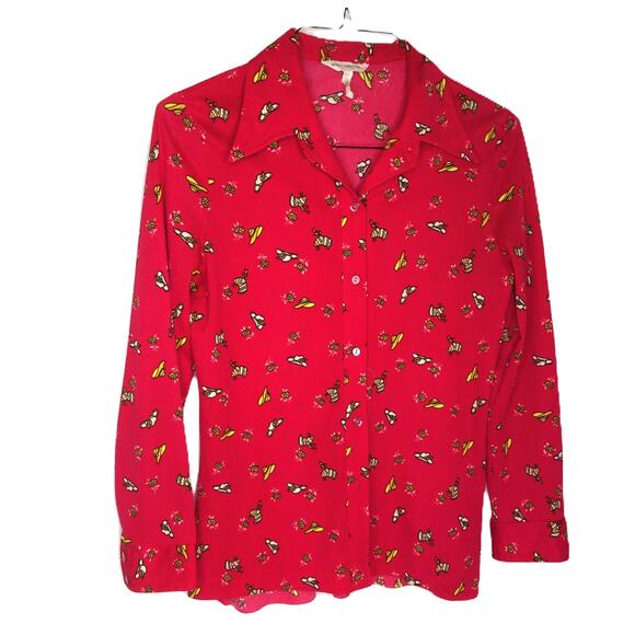 Vintage Alex Coleman California Dagger Collar Blouse Shirt Top READ - Picture 1 of 8